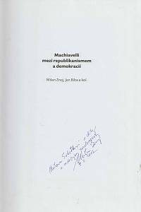Znoj, Milan / Bíba, Jan – Machiavelli mezi republikanismem a demokracií (podpis)