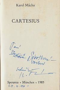 Mácha, Karel – Cartesius (podpis)