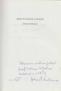 Mathauser, Zdeněk – Mezi filosofií a poezií (podpis)