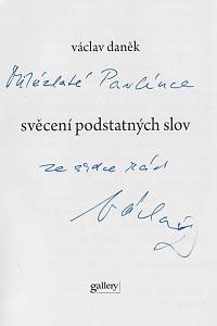 Daněk, Václav – Svěcení podstatných slov (podpis)