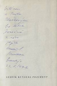 Kundera, Ludvík – Fragment : ódy, sarkasmy, truchlení (podpis)