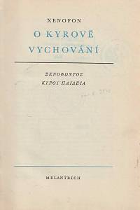 Xenofon – O Kyrově vychování