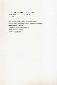 Žižka, Otakar / Žižková, Růžena – Pšenice a hrozny : básně
