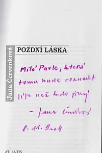 Červenková, Jana – Pozdní láska (podpis)