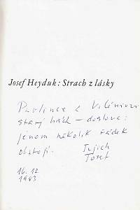 Heyduk, Josef – Strach z lásky (podpis)