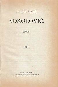 Holeček, Josef – Sokolovič : epos