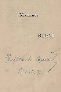 Bezoušek, Josef Bedřich – Kroky prvního roku : verše z roku 1930 (podpis)