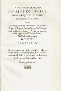 Wassermann, Jakob – Kryštof Kolumbus : Don Quijote oceánu