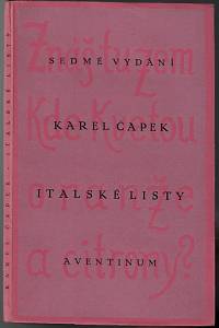 167269. Čapek, Karel – Italské listy : feuilletony