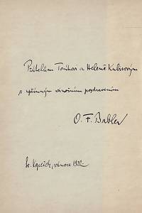 Remizov, Alexej Michajlovič – Narození Páně / Alexěj Remizov ; přeložil O.F. Babler (podpis)