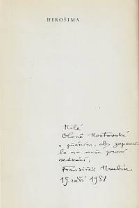 Hrubín, František – Hirošima (podpis)