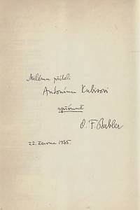 Guérin, Eugénie de – Deník / Eugénie de Guérin ; přeložil Otto F. Babler (podpis)