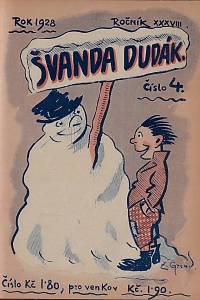 Švanda dudák : humoristický čtrnáctideník. Ročník 38, číslo 1-24 (1928) / redaktoři Ignát Herrmann a Lad. Tůma-Zevloun