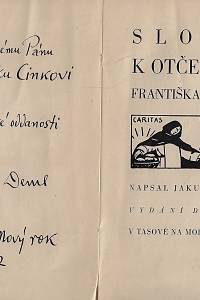 Deml, Jakub – Slovo k Otčenáši Františka Bílka (podpis)