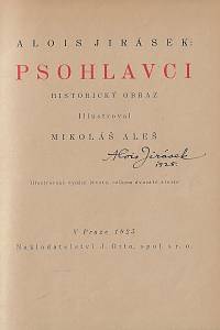 Jirásek, Alois – Psohlavci : historický obraz (podpis)