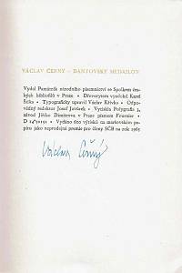 Černý, Václav – Dantovský medailon (podpis)