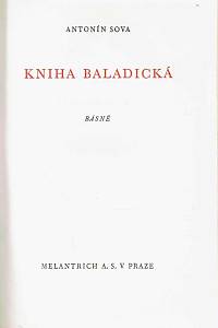 Sova, Antonín – Kniha baladická : básně