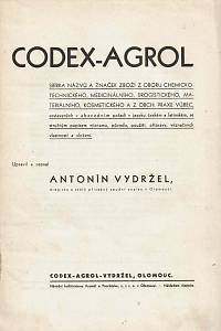 Vydržel, Antonín – Codex-Agrol : [...] : A - Liqor electrophorus (electropoeicus)
