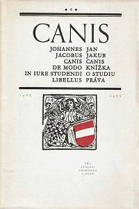 168208. Canis, Johannes Jacobus – De modo in iure studendi libellus = Knížka o studiu práva