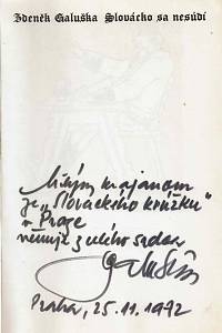 Galuška, Zdeněk – Slovácko sa nesúdí (podpis)