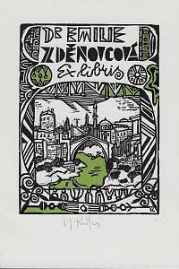 216325. Kašpar, Ladislav Josef – Dr Emilie Zděnovcová Ex libris