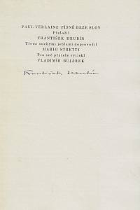 Verlaine, Paul – Písně beze slov / Paul Verlaine ; přeložil František Hrubín ; třemi suchými jehlami doprovodil Mario Stretti
