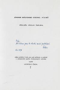 Goethe, Johann Wolfgang von – Písně 