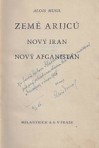 Musil, Alois – Země Arijců (podpis)
