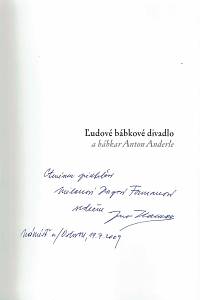Hamar, Juraj – Ľudové bábkové divadlo a bábkar Anton Anderle (podpis)