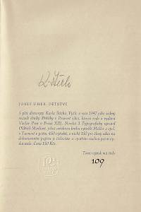 Uher, Josef – Dětství / Josef Uher ; s pěti dřevoryty Karla Štěcha (podpis)
