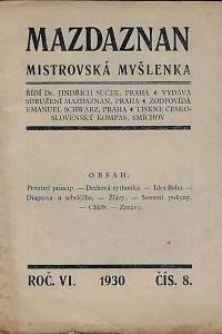 169662. Mazdaznan : mistrovská myšlenka. Roč. VI., čís. 8. (1930)