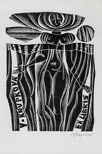 208643. Grmelová, Anna – Ex libris V. Křupková