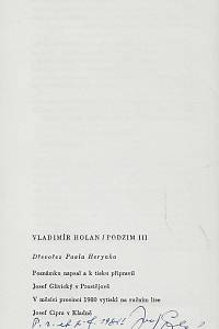 Holan, Vladimír – Podzim III / Vladimír Holan ; dřevořez Pavla Herynka